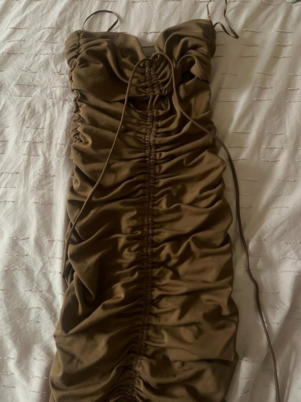 Zara Brown ruffle dress XS